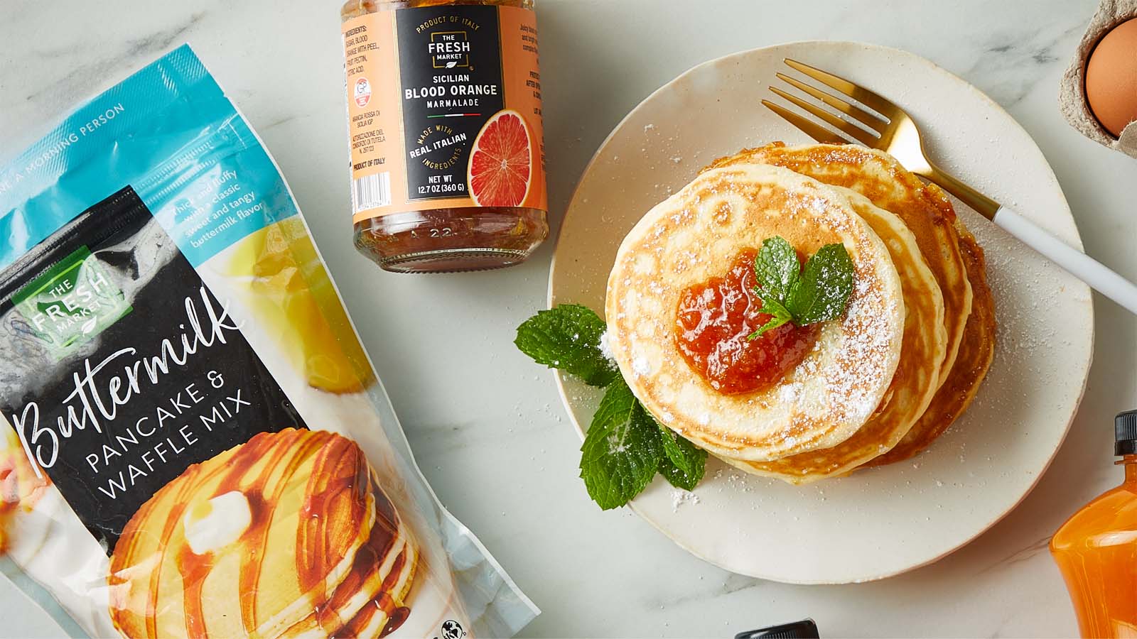 Jelly Donut Pancakes With Orange Marmalade